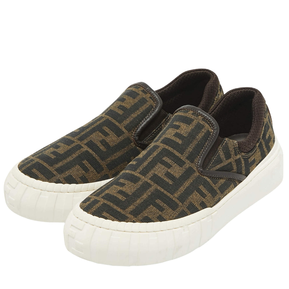 Fendi Slip-On Monogram Marrón y Negro