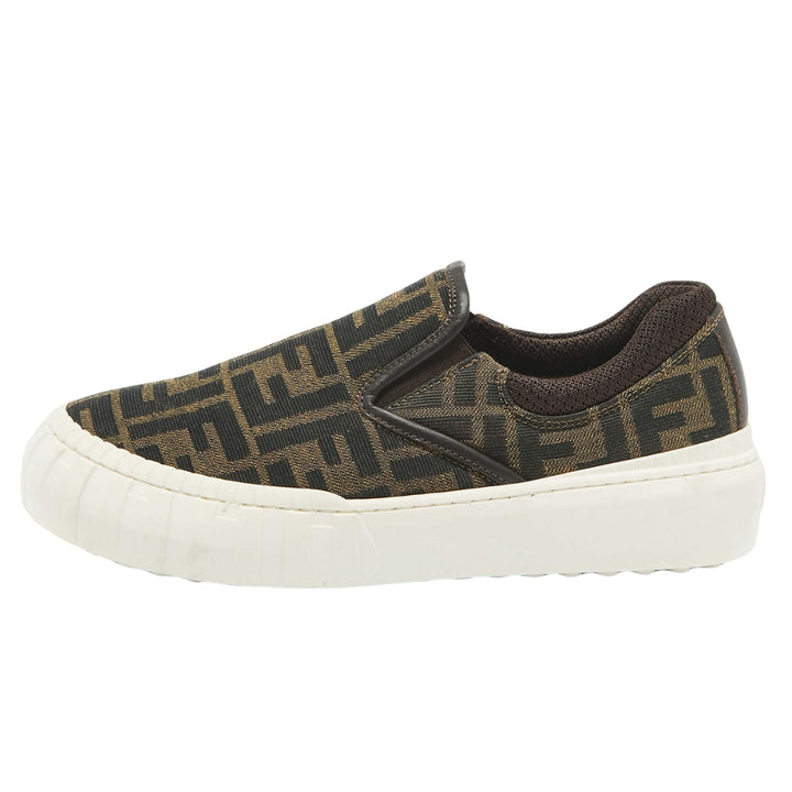 Fendi Slip-On Monogram Marrón y Negro
