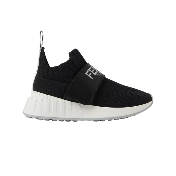 Fendi Sneakers Slip-On Negras con Elástico Logo