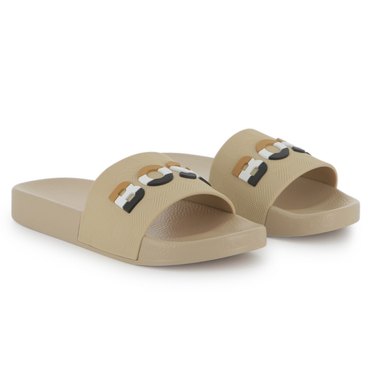 Sandalias BOSS Kids Logo Slide Beige