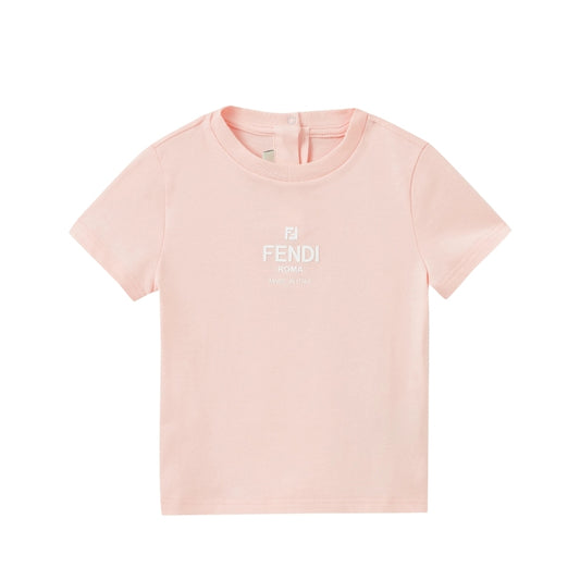 Playera rosa Fendi con logo clásico “Made in Italy”