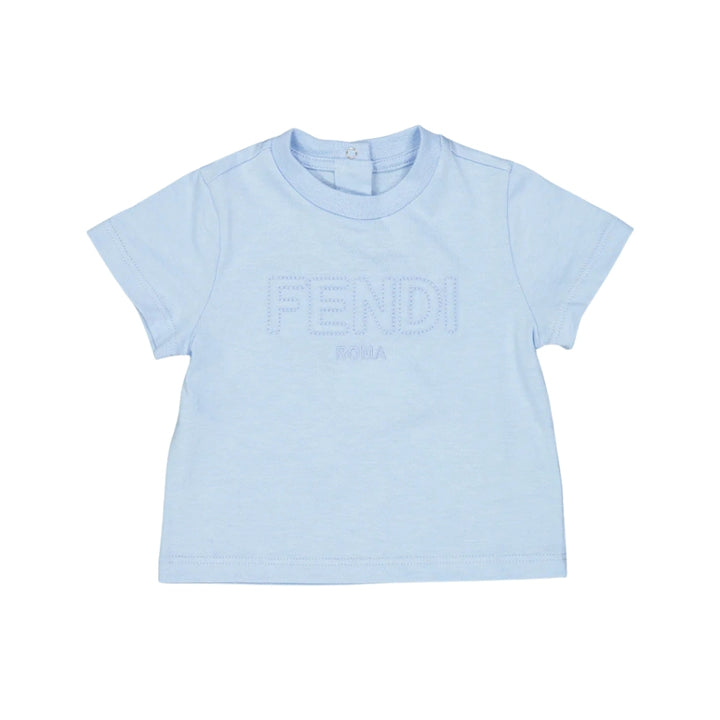 FENDI ROMA - Playera Azul con Logo Bordado