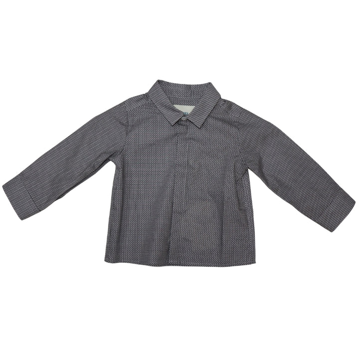 Fendi Kids Camisa Gris Estilo Formal
