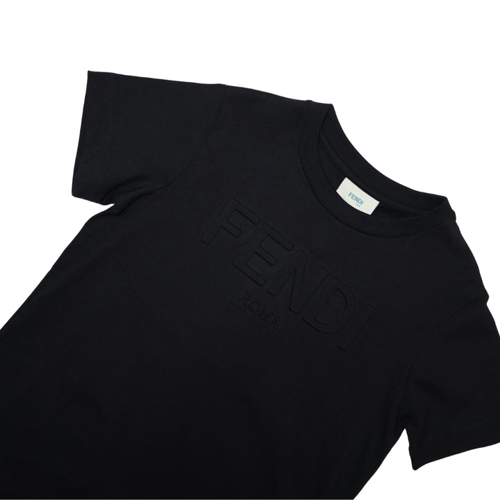 Fendi Roma Playera Negra Relieve