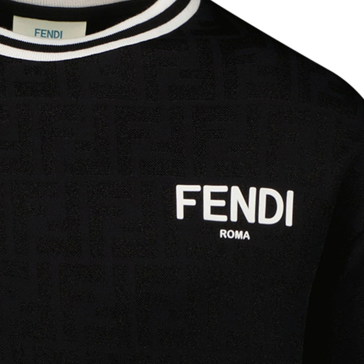 Fendi Roma Playera Negra Monograma