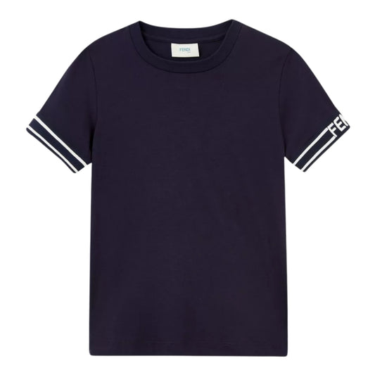 Fendi Playera Negra con Detalle en Mangas