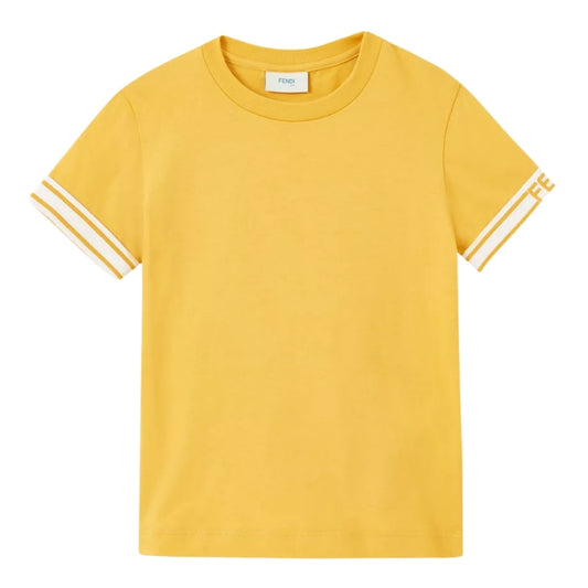 Fendi Playera Amarilla con Detalle en Mangas