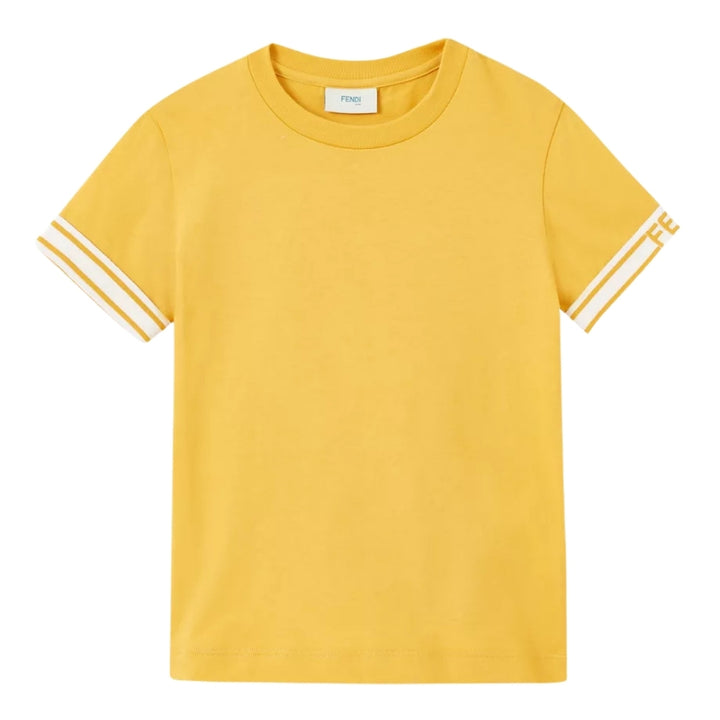 Fendi Playera Amarilla con Detalle en Mangas