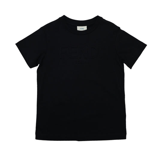 Fendi Roma Playera Negra Logo Relieve