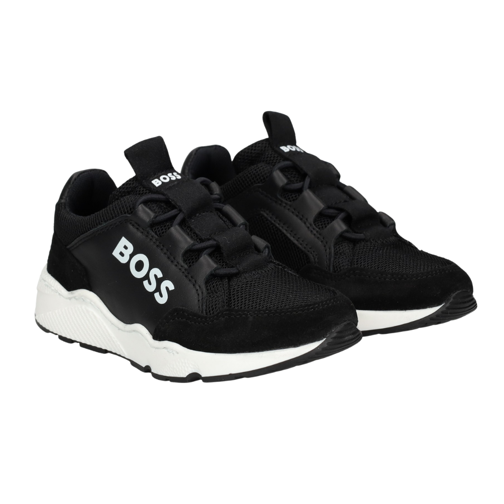 Tenis Boss Negros para Niño | Suela Gruesa y Diseño Urbano