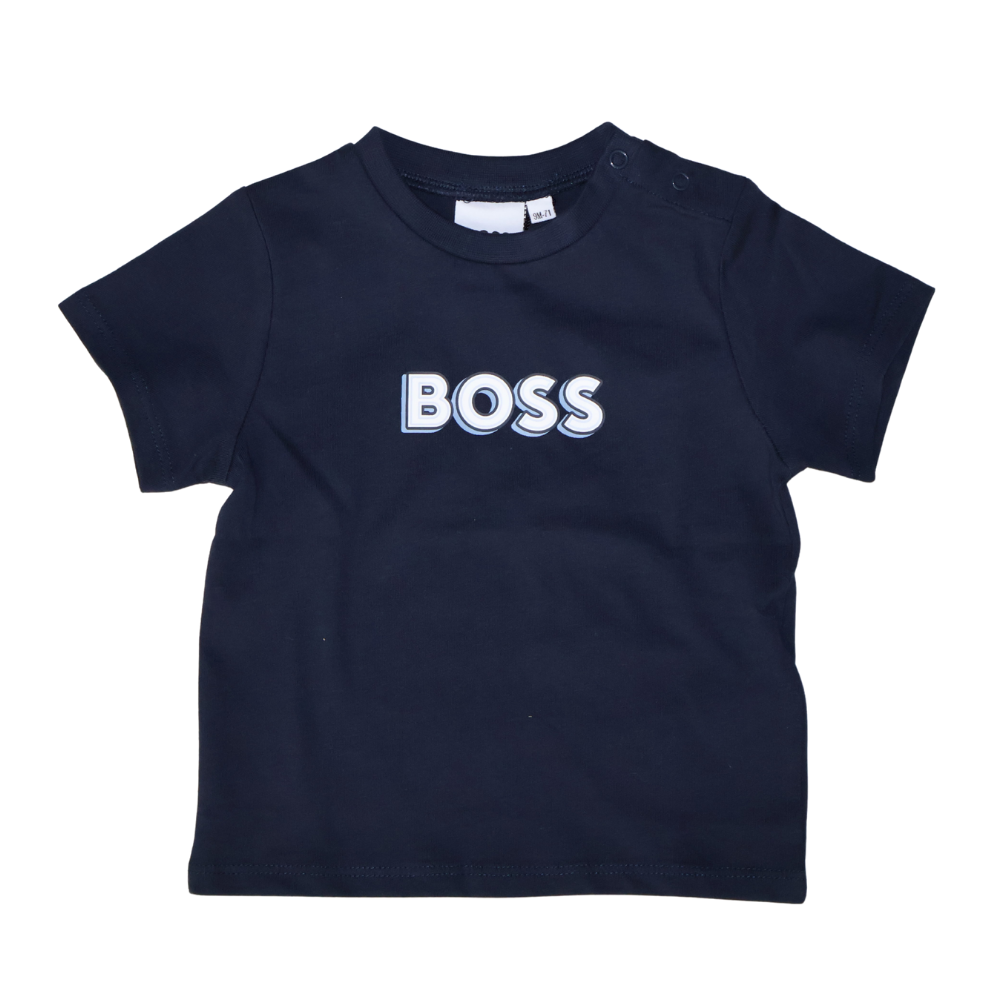 Playera Boss Infantil Azul Marino con Logo Frontal