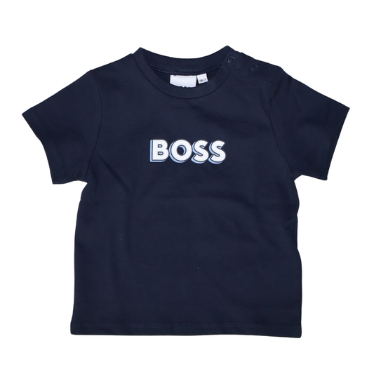 Playera Boss Infantil Azul Marino con Logo Frontal