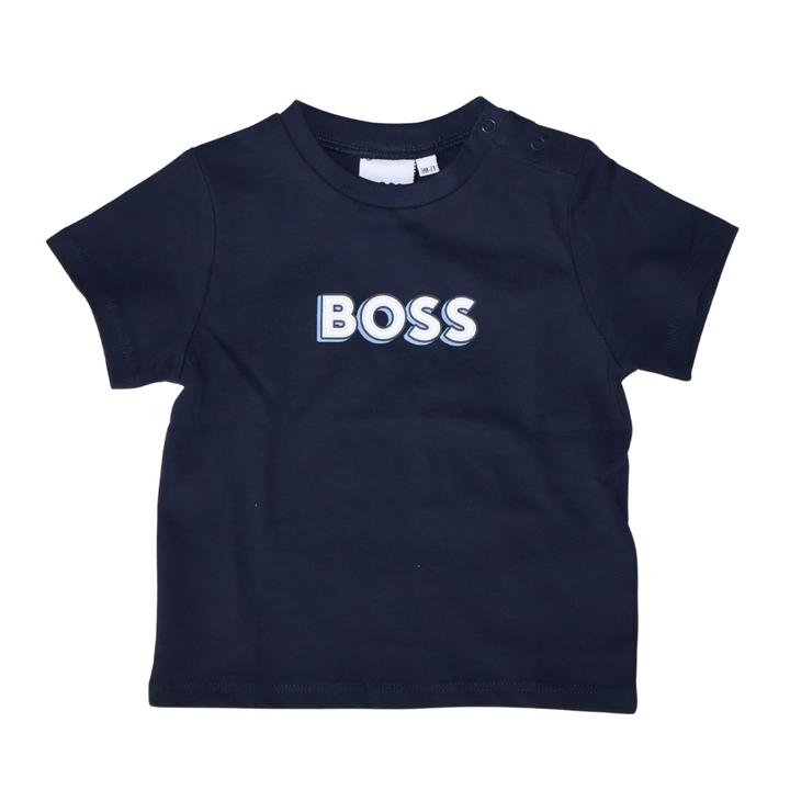 Playera Boss Infantil Azul Marino con Logo Frontal