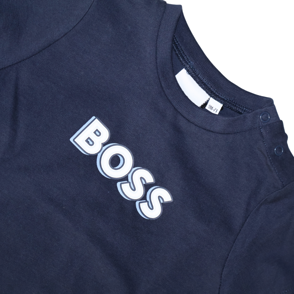 Playera Boss Infantil Azul Marino con Logo Frontal