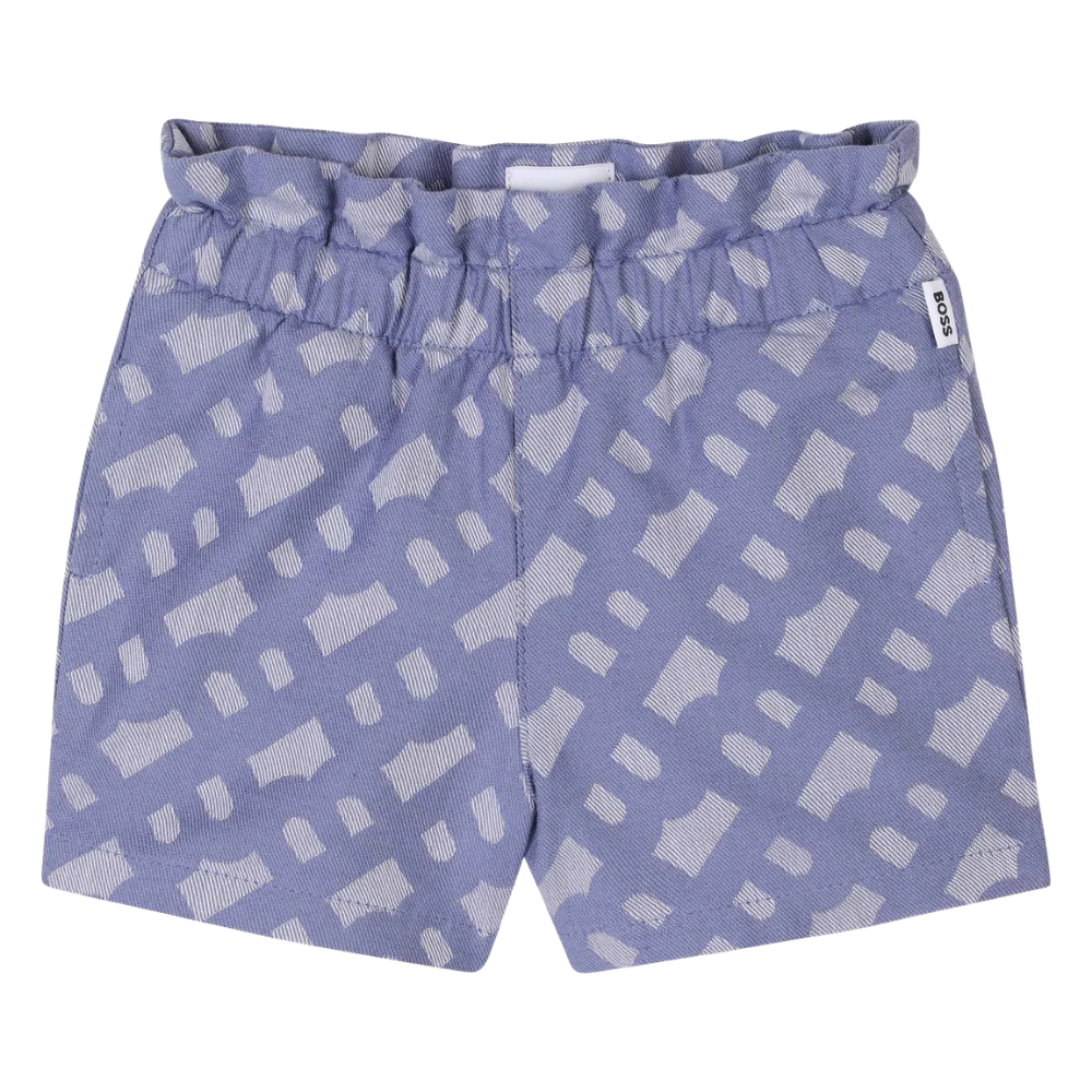 Conjunto Infantil BOSS Camisa Blanca y Short con Diseño All Over