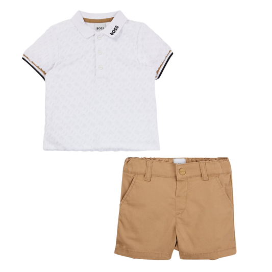 Conjunto infantil  polo blanco  BOSS