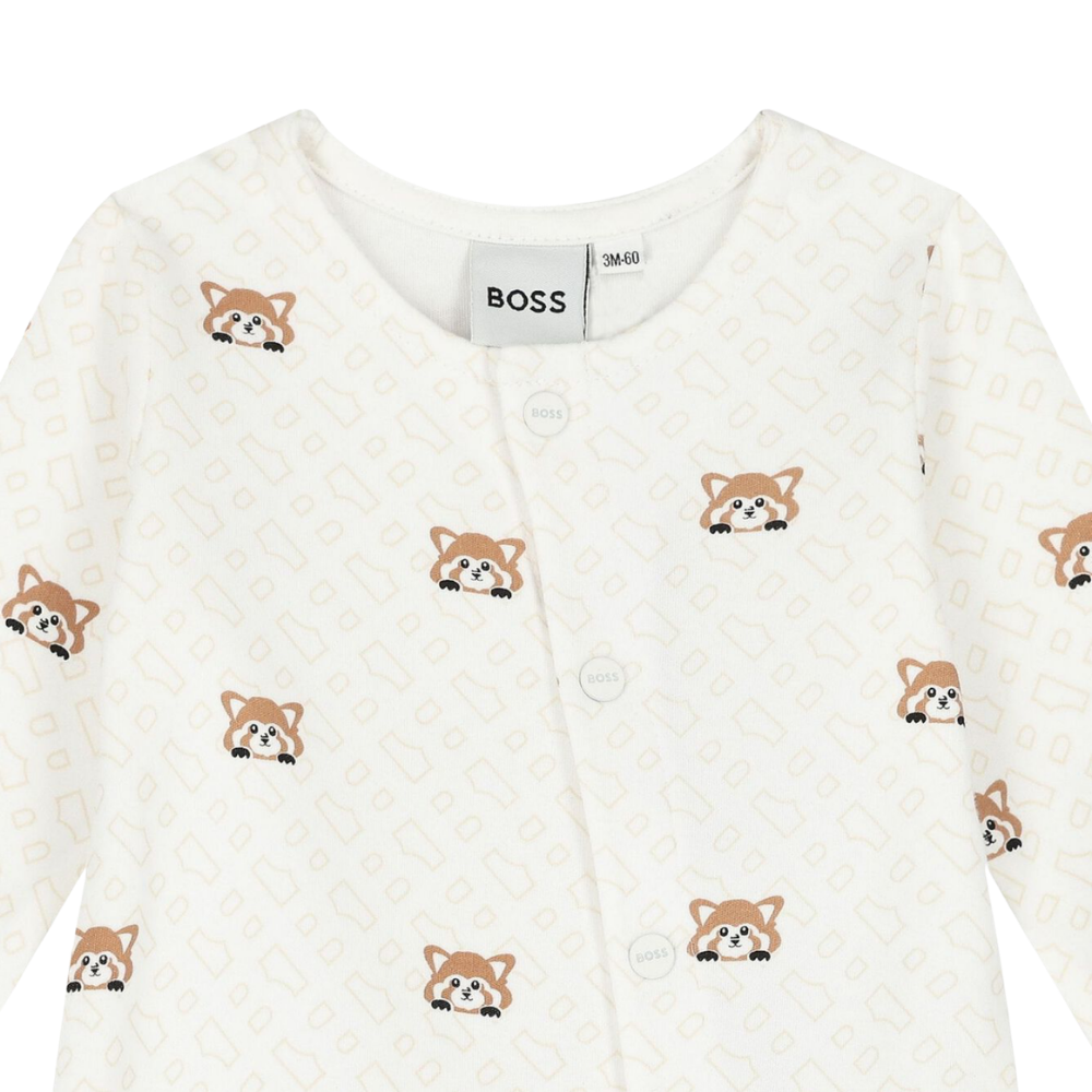 Set  para Bebé BOSS con Mameluco y Gorro Estampado