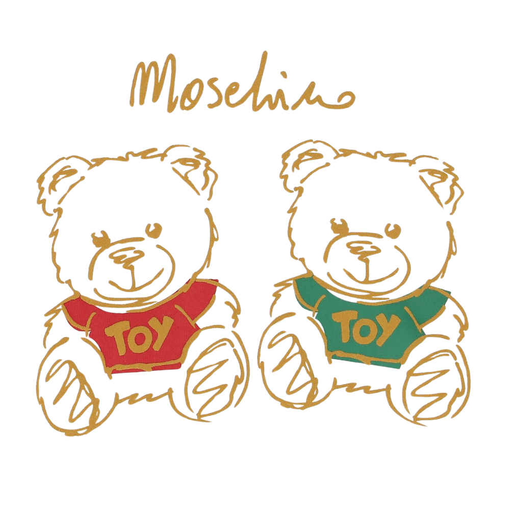Playera Moschino Baby Blanca con Doble Teddy Toy
