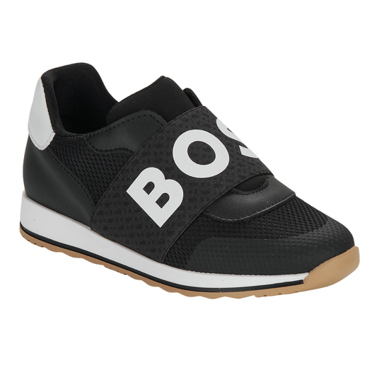 Tenis Infantiles Boss Negros con Cierre de Velcro | Comodidad y Estilo