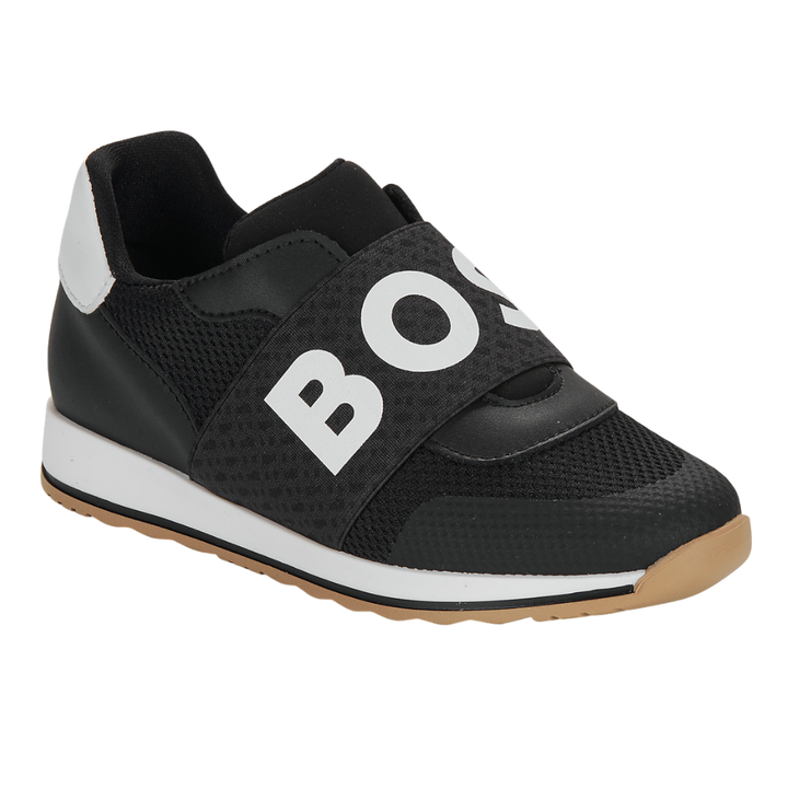 Tenis Infantiles Boss Negros con Cierre de Velcro | Comodidad y Estilo