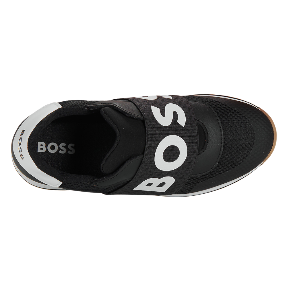 Tenis Infantiles Boss Negros con Cierre de Velcro | Comodidad y Estilo