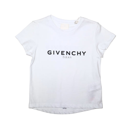 GIVENCHY – Playera Blanca con Logo y Estampado Trasero