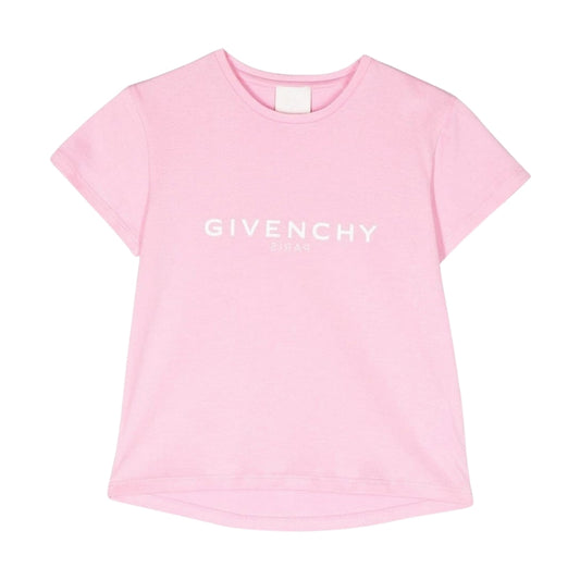 Givenchy Playera Rosa Niño Logo Blanco