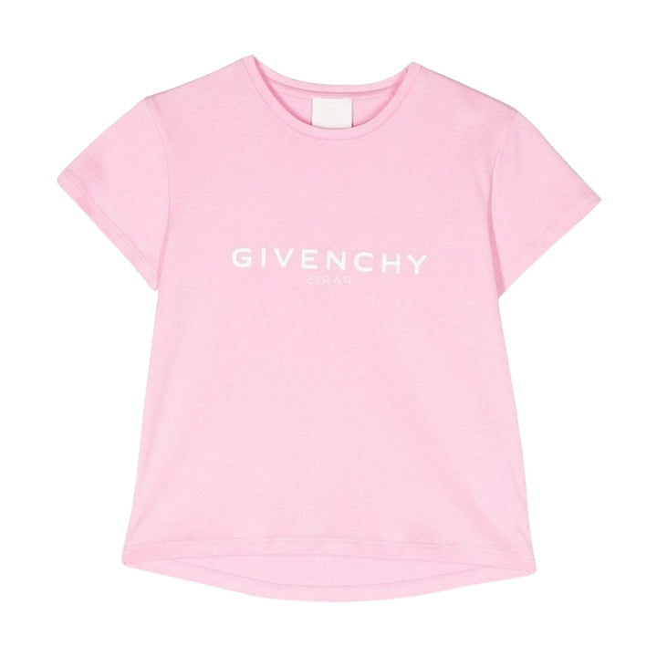Givenchy Playera Rosa Niño Logo Blanco