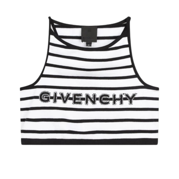 Givenchy Top Rayas Niño Logo Bordado Negro