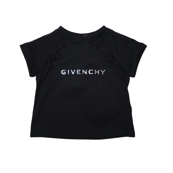 GIVENCHY – Playera Negra con Volantes Laterales