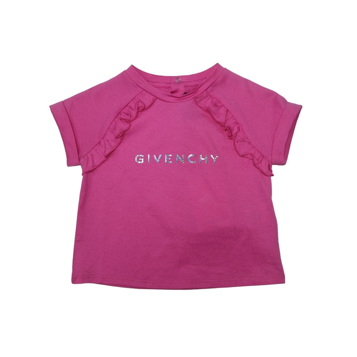 GIVENCHY – Playera Rosa con Volantes Laterales