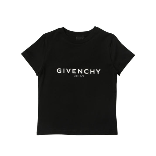 GIVENCHY – Playera Negra con Logo Frontal niña