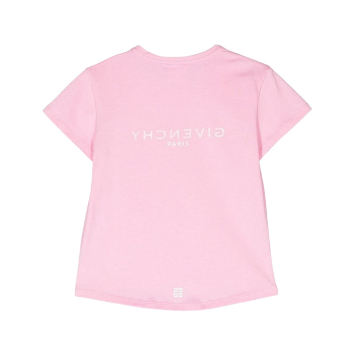 Givenchy Playera Rosa Niño Logo Blanco