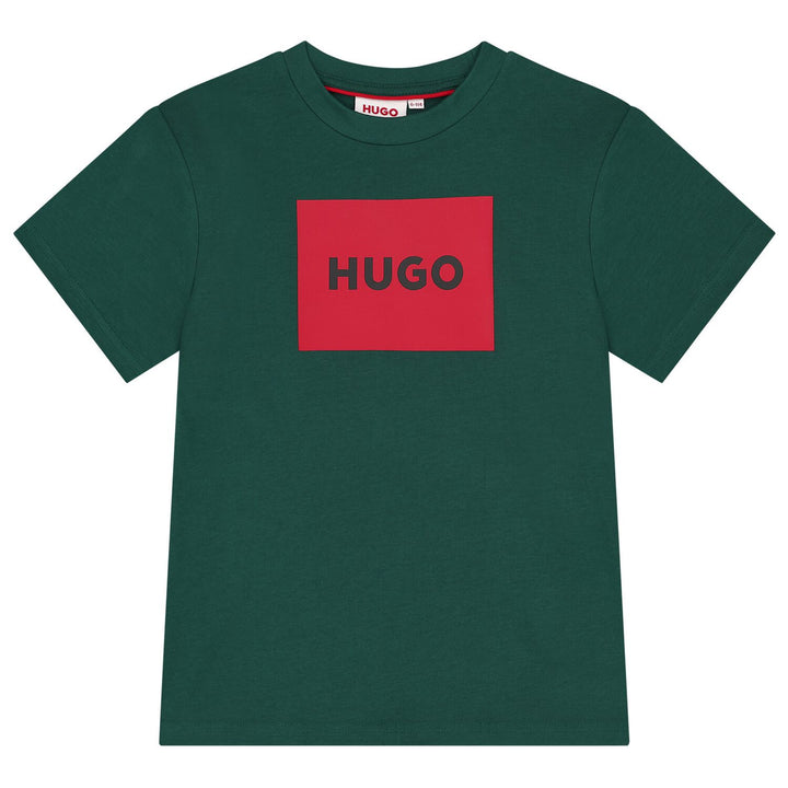 Playera HUGO Verde con Logo Rojo para Niño