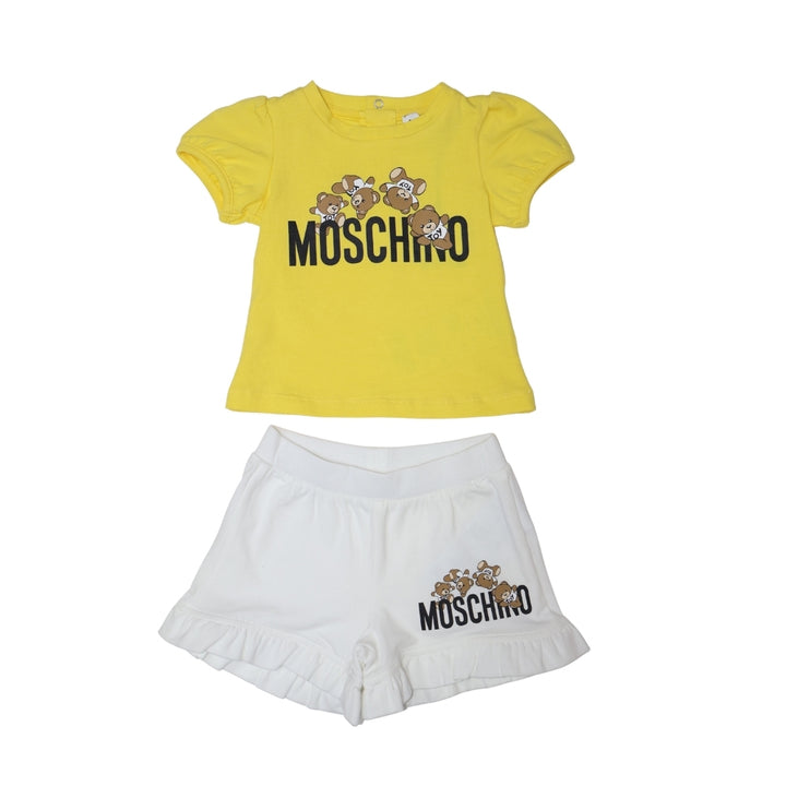 Conjunto Bebé Moschino Teddy Yellow & White