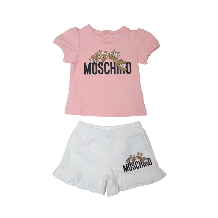 Conjunto Bebé Moschino Teddy Pink & White