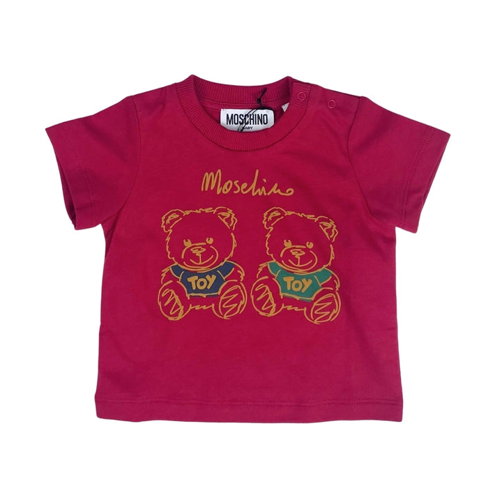 Camiseta Bebé Moschino Teddy Dúo Burdeos