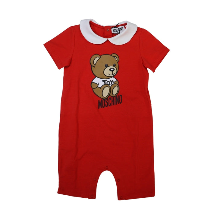 Mono Bebé Moschino Teddy Cuello Peter Pan Rojo