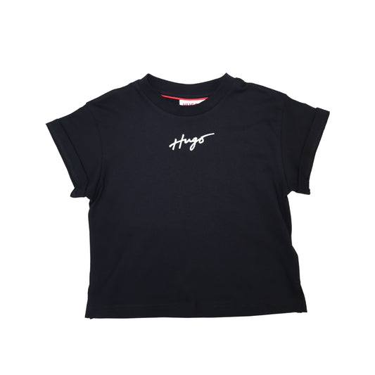 Blusa HUGO Negra con Logo Estampado para Niña