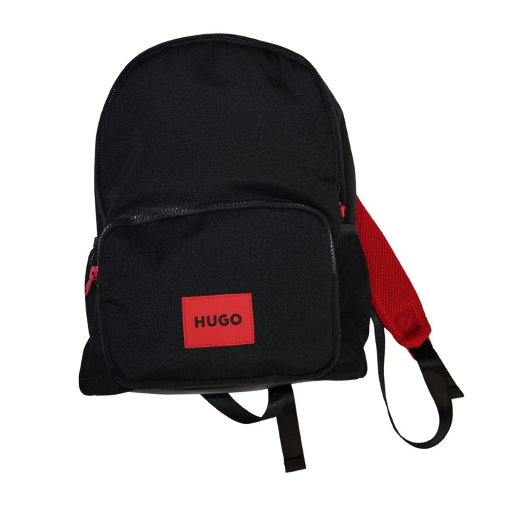 Hugo – Mochila negra con logo rojo