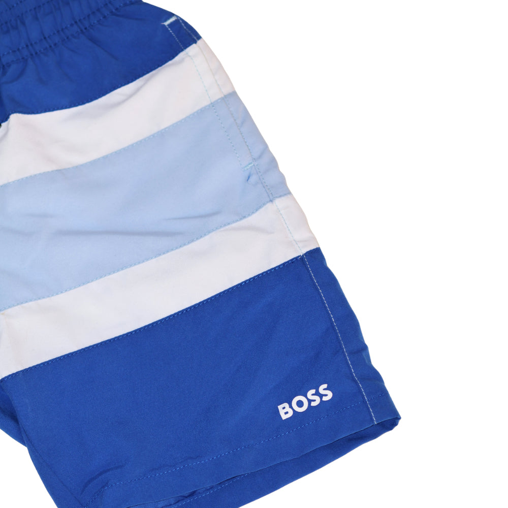Short de baño BOSS de franjas horizontales