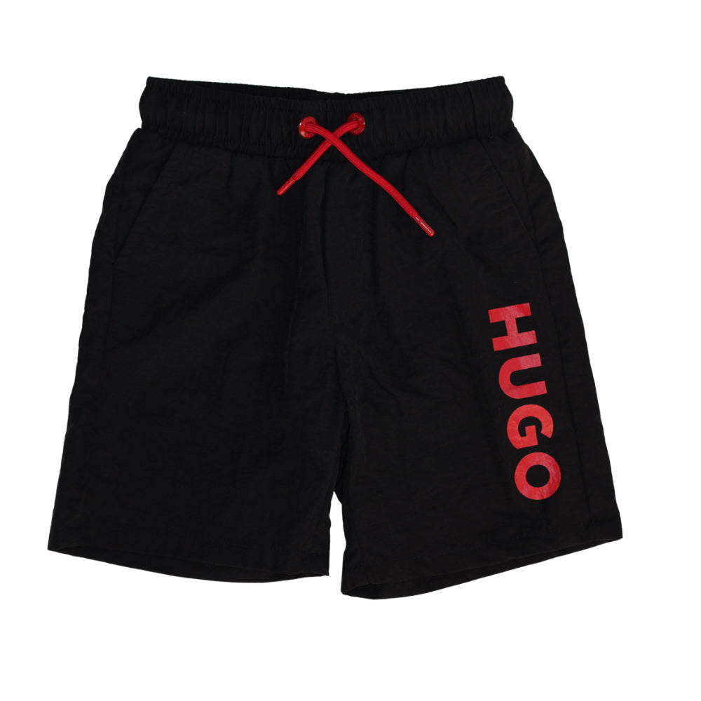 Short HUGO Negro con Logotipo Lateral Rojo