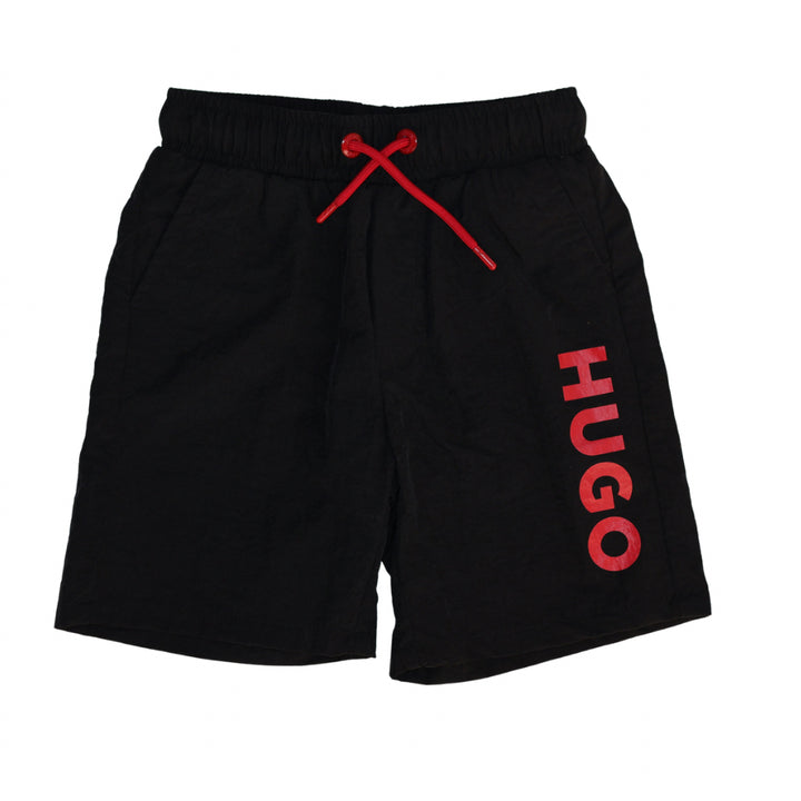 Short HUGO Negro con Logotipo Lateral Rojo