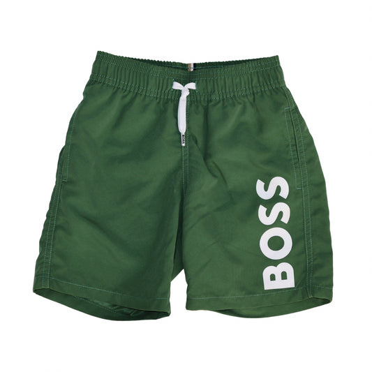 Short de baño Boss verde para niño