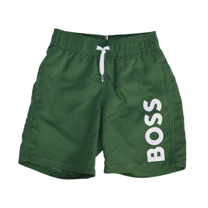Short de baño Boss verde para niño