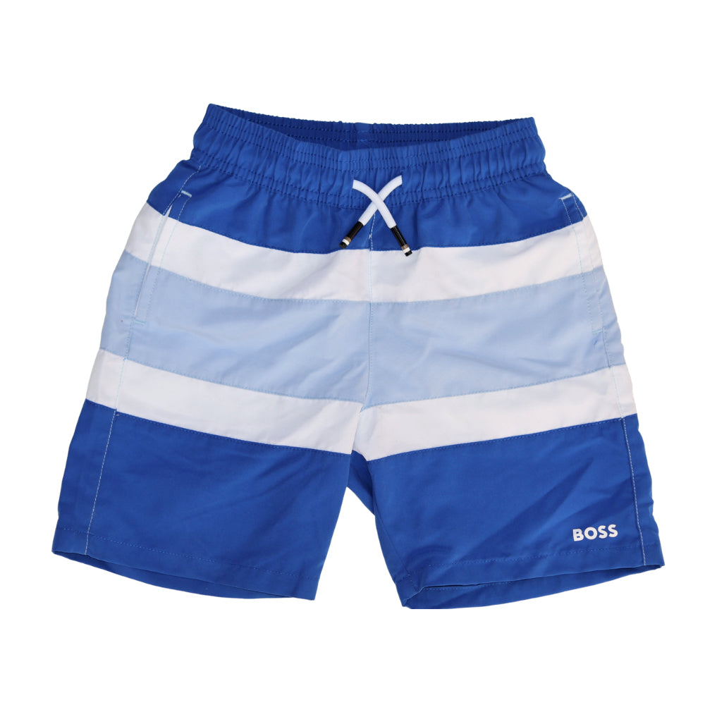Short de baño BOSS de franjas horizontales