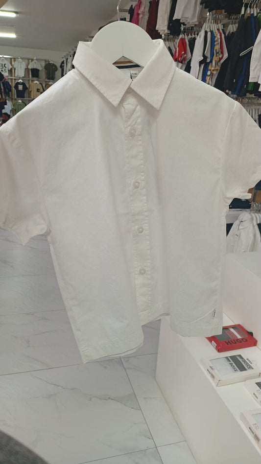 Camisa Blanca BOSS de Manga Corta para Niño