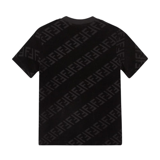 Playera Fendi Kids Negro Monograma Tonal
