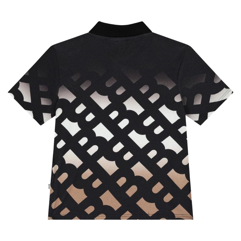 Playera Polo Boss para Niño con Estampado Monograma Integral