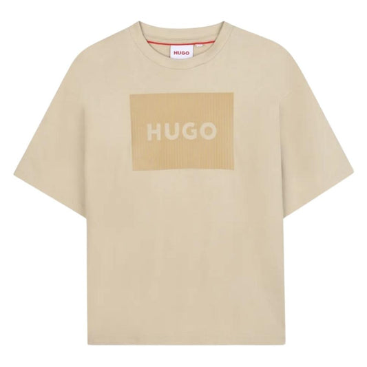 Playera HUGO Kids Beige logotipo en relieve